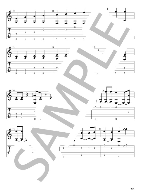 インフェルノ (Mrs. GREEN APPLE) / ギターソロ 初〜中級 - サンプル譜面 2/5