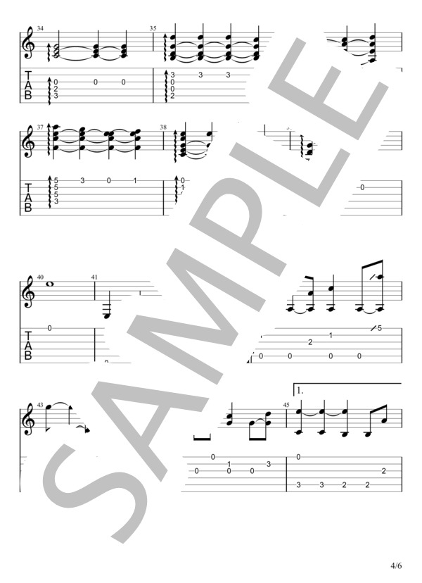 インフェルノ (Mrs. GREEN APPLE) / ギターソロ 初〜中級 - サンプル譜面 4/5