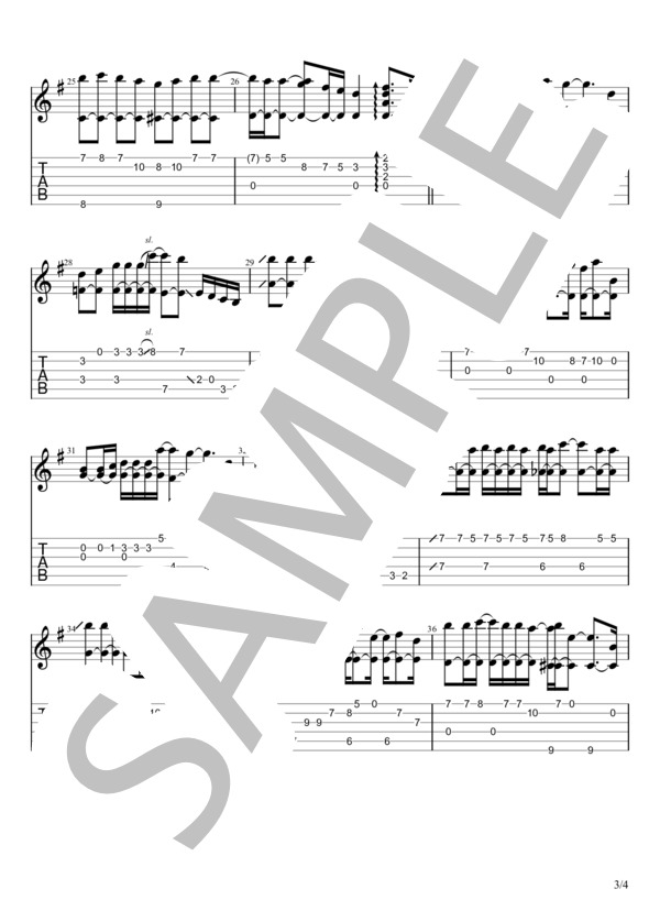 Laughter (Official髭男dism) / ギターソロ 中〜上級 - サンプル譜面 3/4