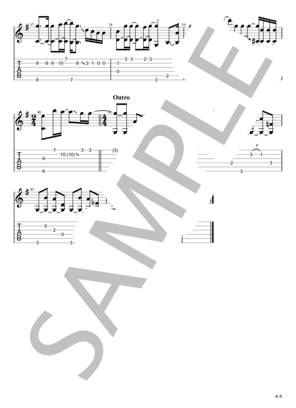 Laughter (Official髭男dism) / ギターソロ 中〜上級 - サンプル譜面 4/4