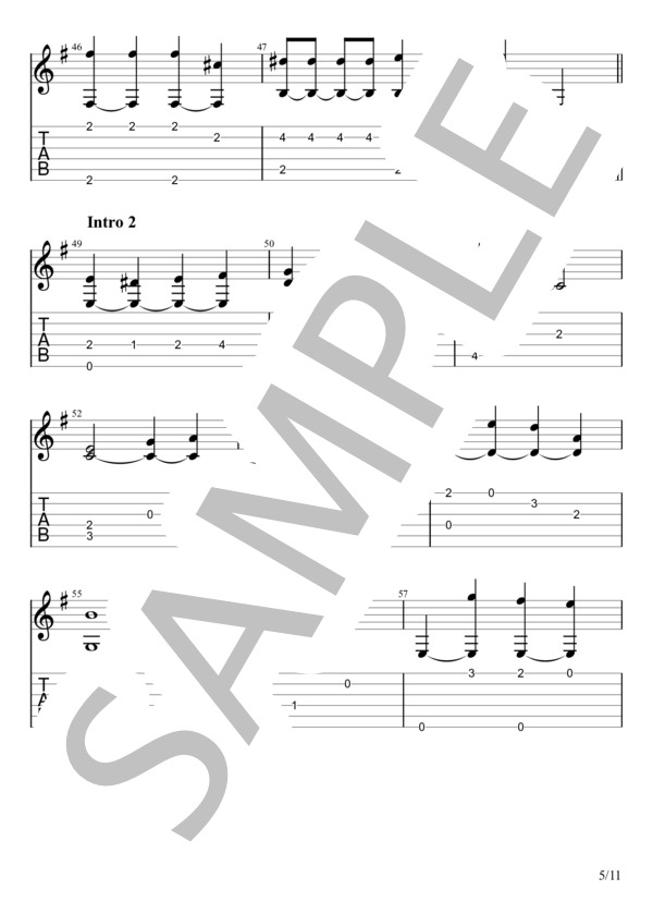 およげ！たいやきくん (子門 真人) / ギターソロ 初級 - サンプル譜面 5/5