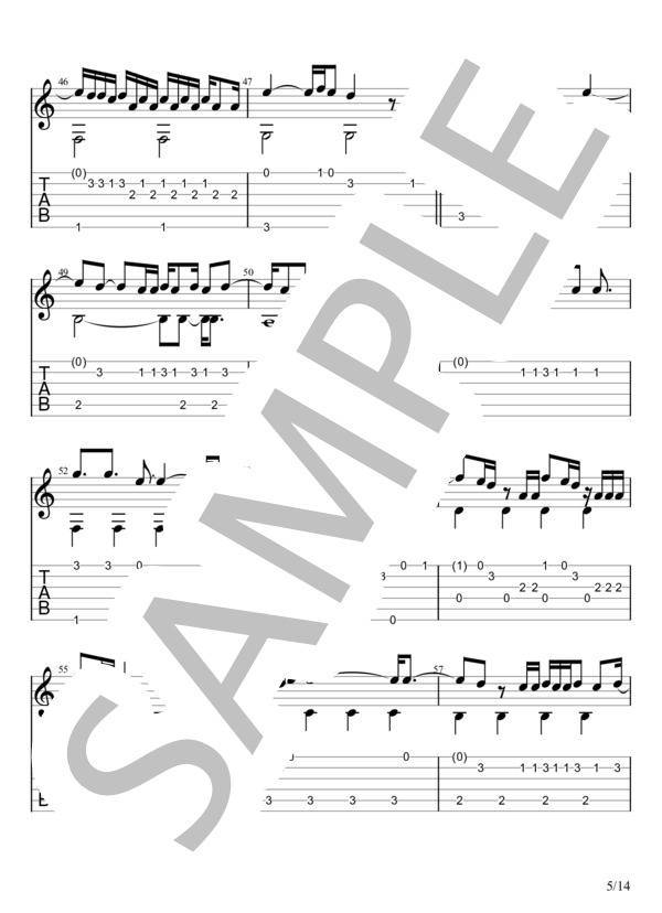 7日目の決意 (UVERworld) / ギターソロ 中級 - サンプル譜面 5/5