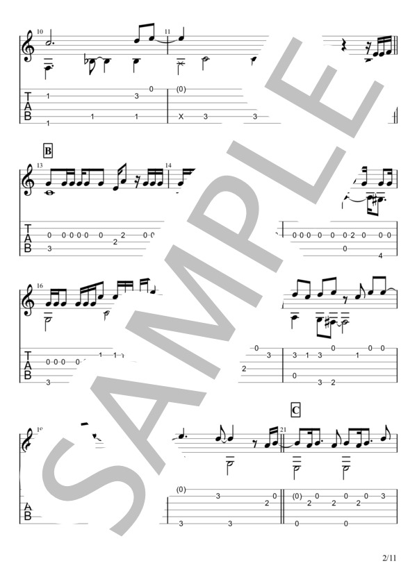 115万キロのフィルム (Official髭男dism) / ギターソロ 中級 - サンプル譜面 2/5