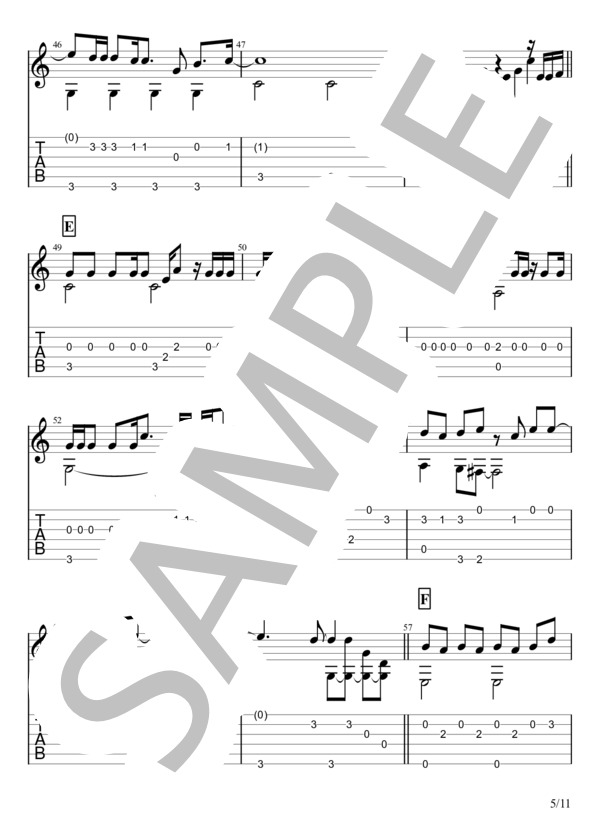 115万キロのフィルム (Official髭男dism) / ギターソロ 中級 - サンプル譜面 5/5