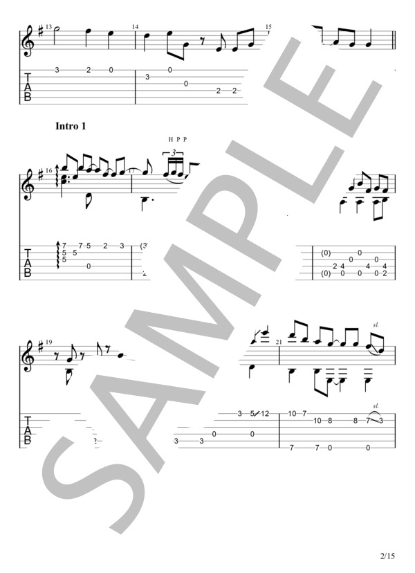 あの夢をなぞって (YOASOBI) / ギターソロ 中〜上級 - サンプル譜面 2/5