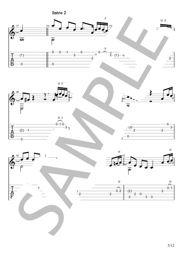 カムパネルラ (米津 玄師) / ギターソロ 初〜中級 - サンプル譜面 5/5