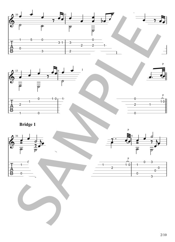 竈門炭治郎のうた (椎名豪 featuring 中川奈美) / ギターソロ 中級 - サンプル譜面 2/5