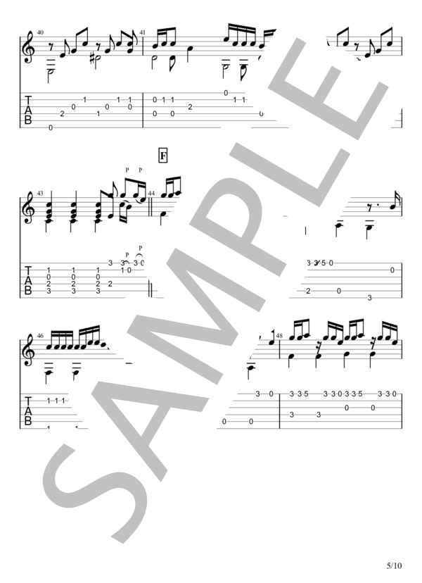 盗作 (ヨルシカ) / ギターソロ 中級 - サンプル譜面 5/5