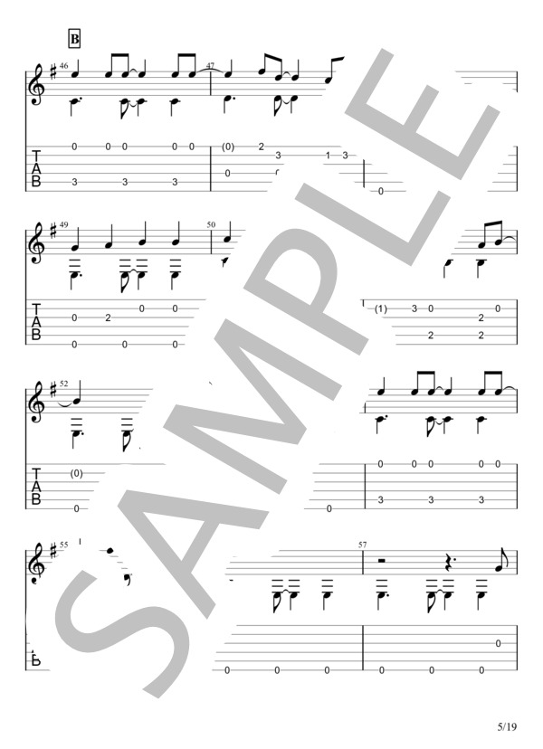 栞 (クリープハイプ) / ギターソロ 中級 - サンプル譜面 5/5