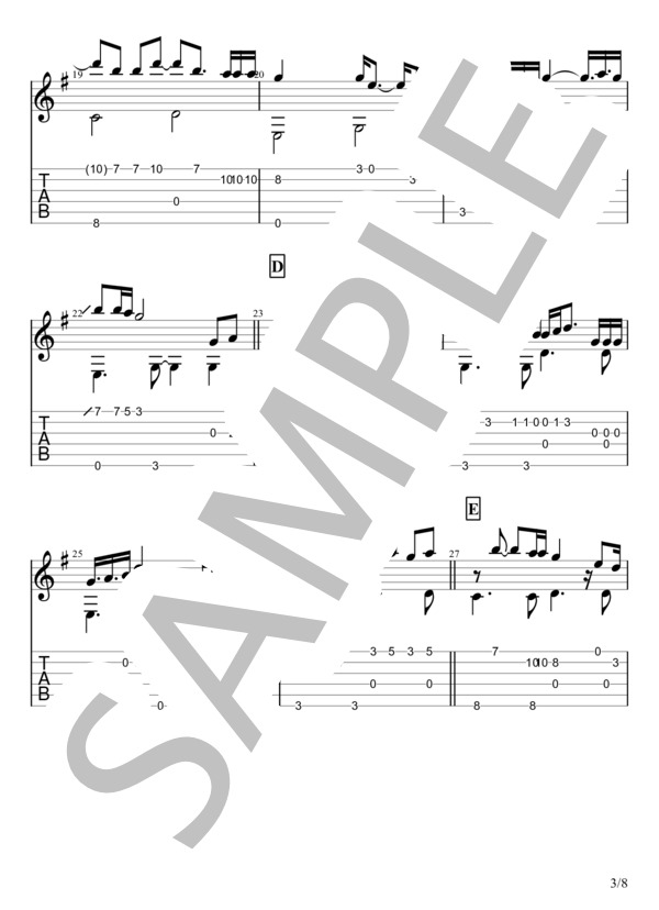 inside you (milet) / ギターソロ 初〜中級 - サンプル譜面 3/5