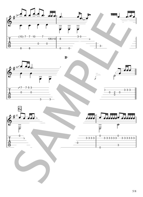 inside you (milet) / ギターソロ 初〜中級 - サンプル譜面 5/5