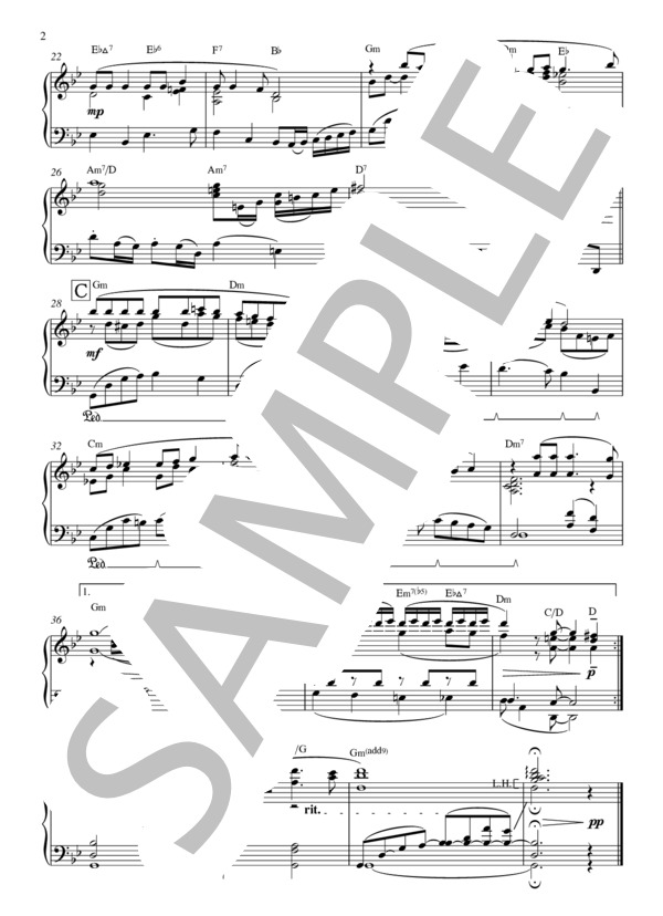 『鳥の詩』 杉田かおる (杉田 かおる) / ピアノソロ 中〜上級 - サンプル譜面 2/2