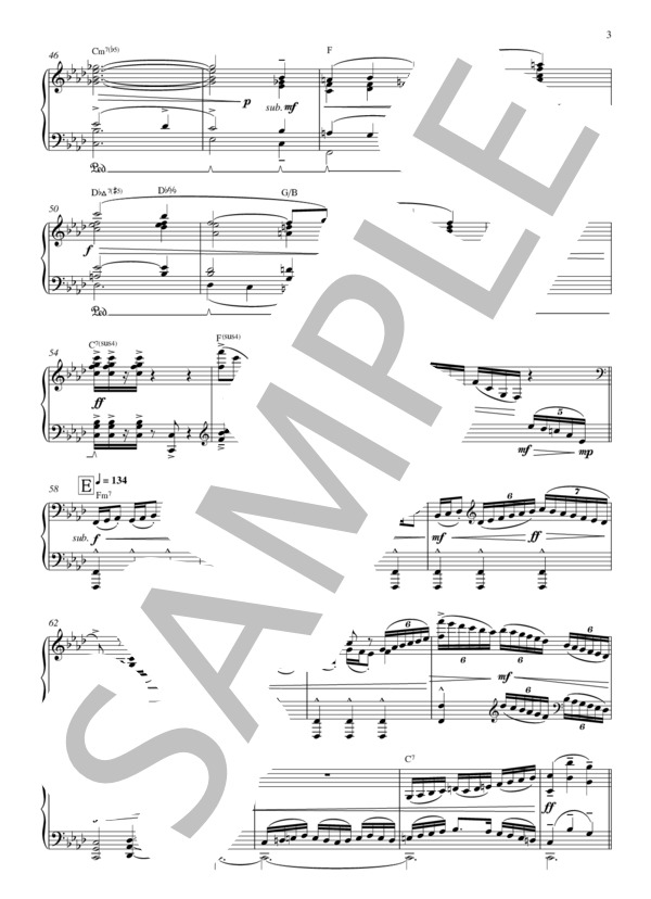 大河ドラマ『軍師官兵衛』メイン・テーマ (NHK交響楽団) / ピアノソロ 中〜上級 - サンプル譜面 3/5