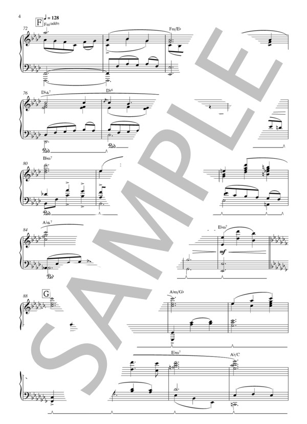 大河ドラマ『軍師官兵衛』メイン・テーマ (NHK交響楽団) / ピアノソロ 中〜上級 - サンプル譜面 4/5