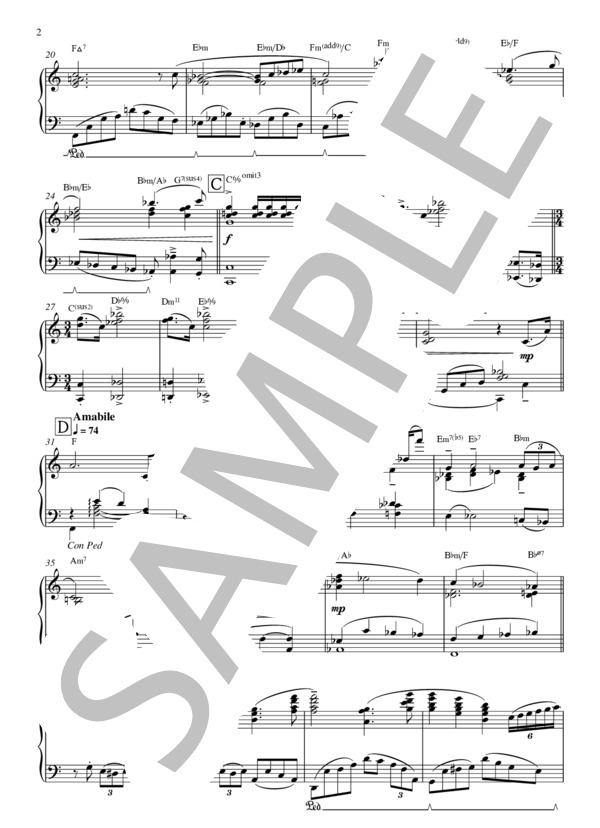 大河ドラマ『天地人～オープニングテーマ』 大島ミチル (大島 ミチル) / ピアノソロ 中〜上級 - サンプル譜面 2/4