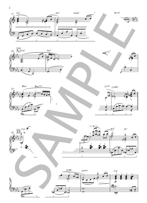 『CHINATOWN-THEME』 ジェリー・ゴールドスミス (TERENCE・BLANCHARD) / ピアノソロ 中〜上級 - サンプル譜面 2/3