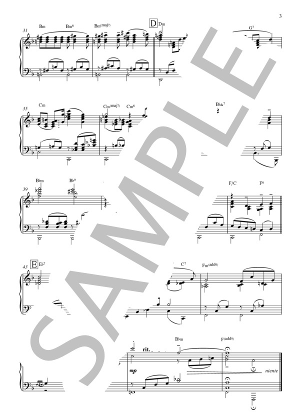 『LISA』（映画 / 裏窓より) フランツ・ワックスマン / ピアノソロ 中〜上級 - サンプル譜面 3/3