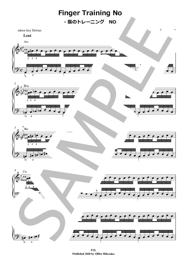 『指のトレーニング 第3番』 J.ピシュナ (ヨセフ・ ピシュナ) / ピアノソロ 初〜中級 - サンプル譜面 1/3