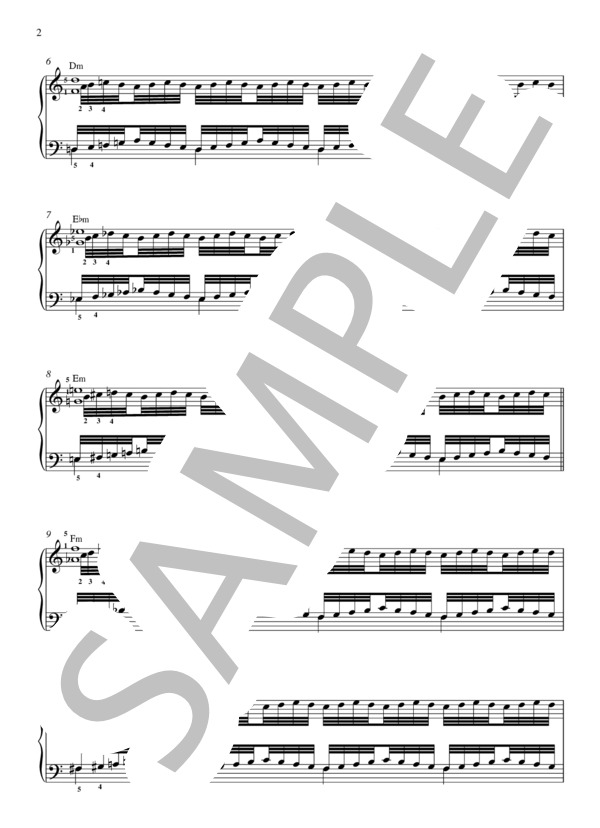 『指のトレーニング 第3番』 J.ピシュナ (ヨセフ・ ピシュナ) / ピアノソロ 初〜中級 - サンプル譜面 2/3