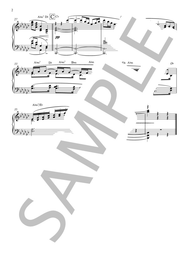 『亜麻色の髪の乙女』 C.A.ドビュッシー (クロード・アシル・ドビュッシー) / ピアノソロ 中〜上級 - サンプル譜面 2/2