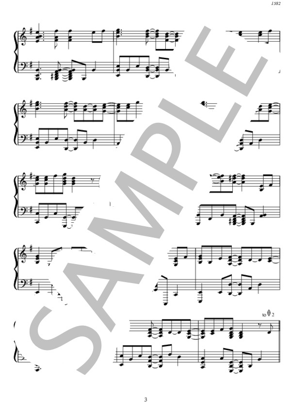 1582 (KAT-TUN ) / ピアノソロ 中〜上級 - サンプル譜面 3/5