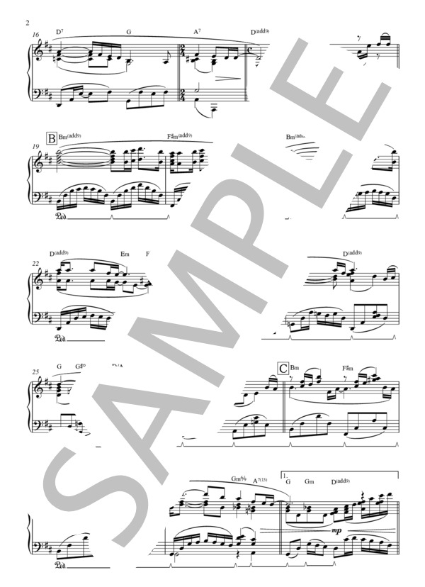 『もしもピアノが弾けたなら』 西田敏行 (西田 敏行) / ピアノソロ 中〜上級 - サンプル譜面 2/4