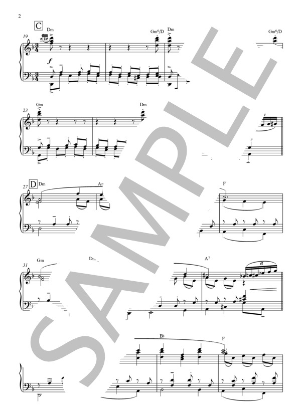 大河ドラマ『江～姫たちの戦国～テーマ』 吉俣 良 / ピアノソロ 中〜上級 - サンプル譜面 2/4