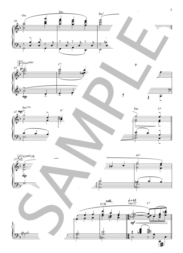 大河ドラマ『江～姫たちの戦国～テーマ』 吉俣 良 / ピアノソロ 中〜上級 - サンプル譜面 3/4