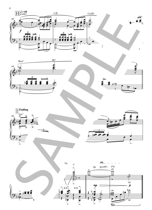 大河ドラマ『江～姫たちの戦国～テーマ』 吉俣 良 / ピアノソロ 中〜上級 - サンプル譜面 4/4