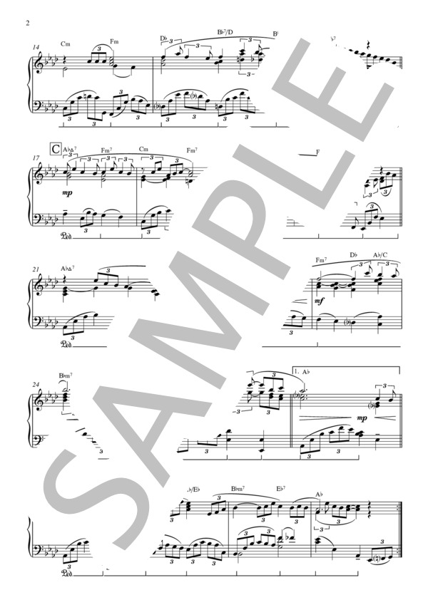 『君こそわが命』(1967) 水原 弘 / ピアノソロ 中〜上級 - サンプル譜面 2/4