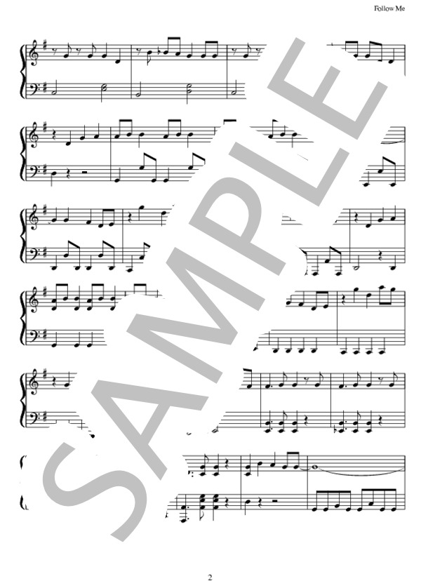 Follow Me (E-girls) / ピアノソロ 初級 - サンプル譜面 2/4