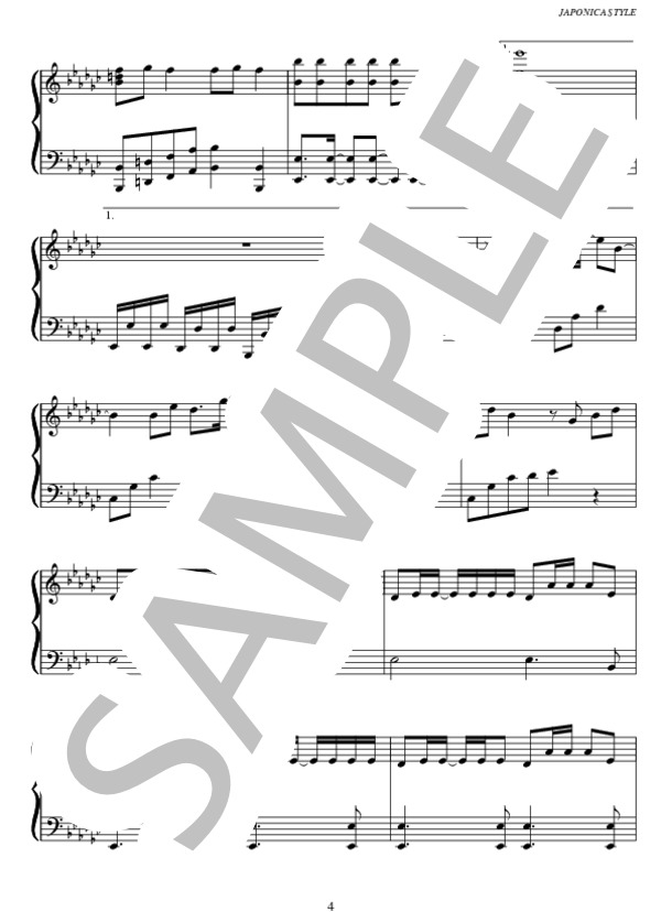 JAPONICA STYLE (SixTONES) / ピアノソロ 中〜上級 - サンプル譜面 4/5