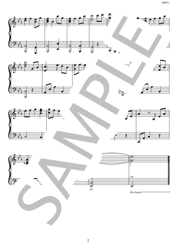 Jupiter「惑星より」 (平原 綾香) / ピアノソロ 初級 - サンプル譜面 2/2