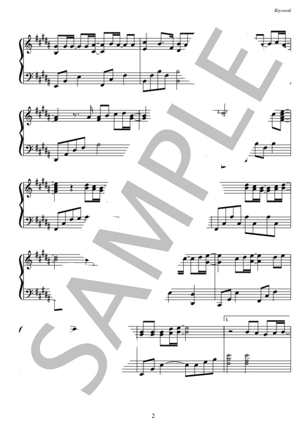Keyword (超特急) / ピアノソロ 初〜中級 - サンプル譜面 2/5