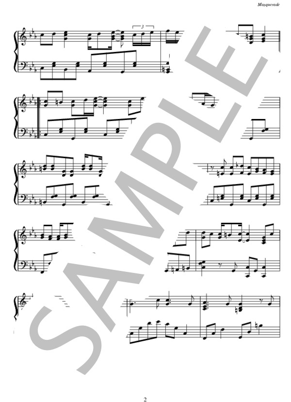 Masquerade (Hey! Say! JUMP) / ピアノソロ 上級 - サンプル譜面 2/5