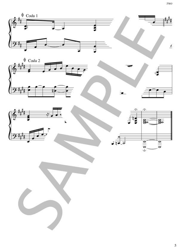 TWO (KAT-TUN ) / ピアノソロ 上級 - サンプル譜面 5/5