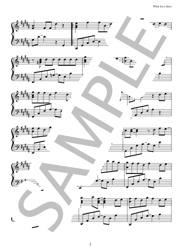 White Love Story (NEWS) / ピアノソロ 初〜中級 - サンプル譜面 2/5