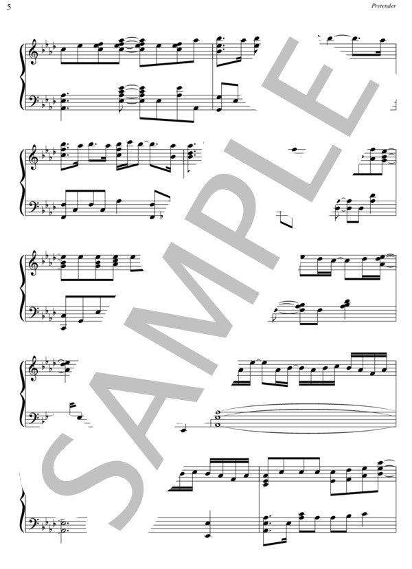 Pretender ピアノソロ楽譜 (Official髭男dism) / 上級 - サンプル譜面 5/5