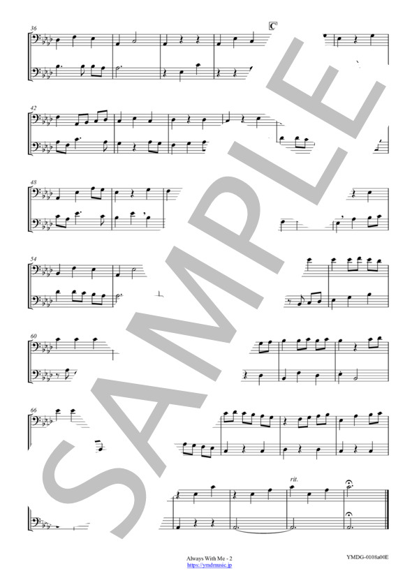 いつも何度でも[トロンボーン2重奏](フルスコア） (木村 弓) / アンサンブル金管 初〜中級 - サンプル譜面 4/5