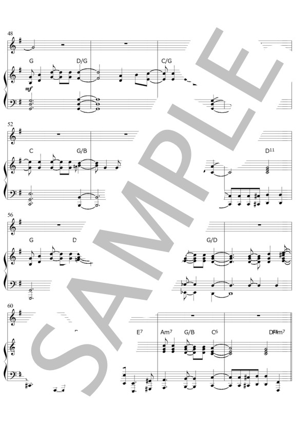 AMOR DE CONUCO メロディ+ピアノ伴奏 中上級 (フアン・ルイス・・ゲラ) / アンサンブルピアノ＋歌 中〜上級 - サンプル譜面 4/5