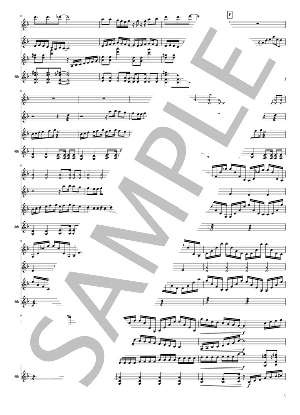 4-Plectrums for Mandolin Quartet (吉田 大将) / マンドリン 上級 - サンプル譜面 3/4