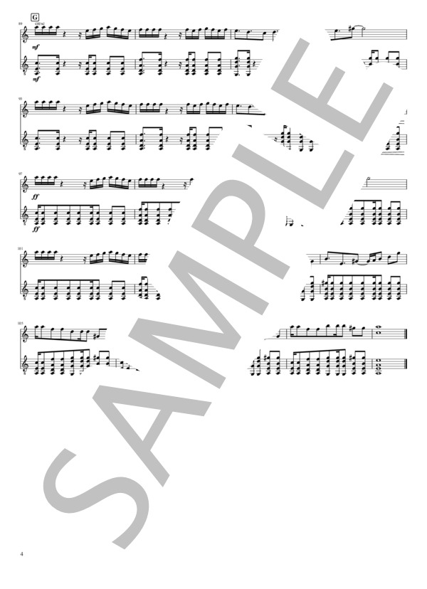 蕭々たる冬の銀華 Mandolin Dola Duo (吉田 大将) / マンドリン 中〜上級 - サンプル譜面 4/5