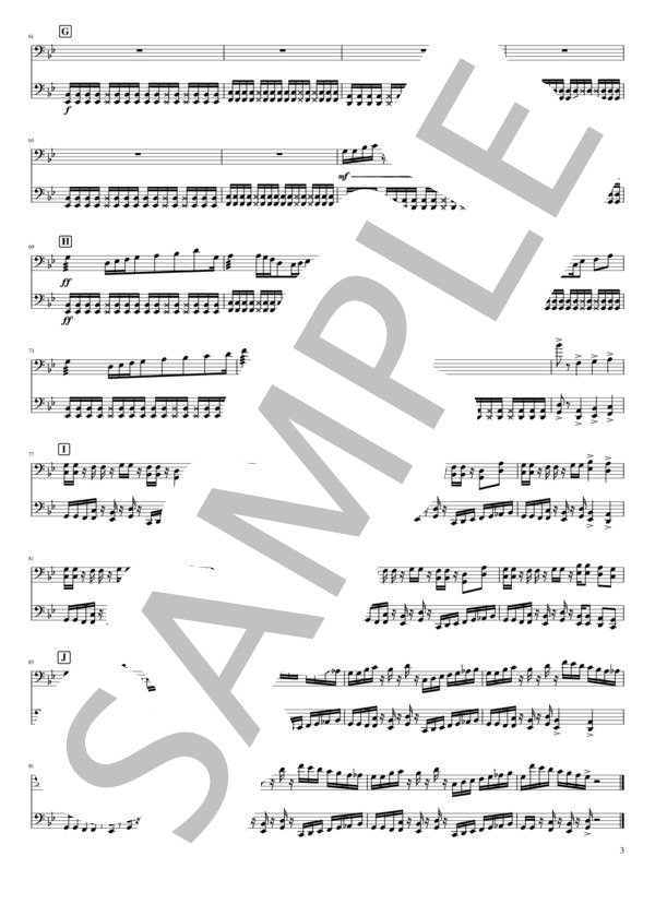 Recollection for Cello Duo (吉田 大将) / マンドリン 中〜上級 - サンプル譜面 3/3