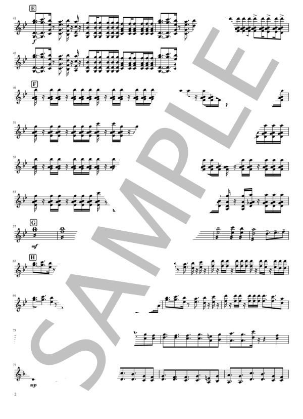 Reincarnation for Mandolin solo (吉田 大将) / マンドリン 上級 - サンプル譜面 2/3