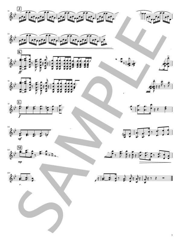 Reincarnation for Mandolin solo (吉田 大将) / マンドリン 上級 - サンプル譜面 3/3