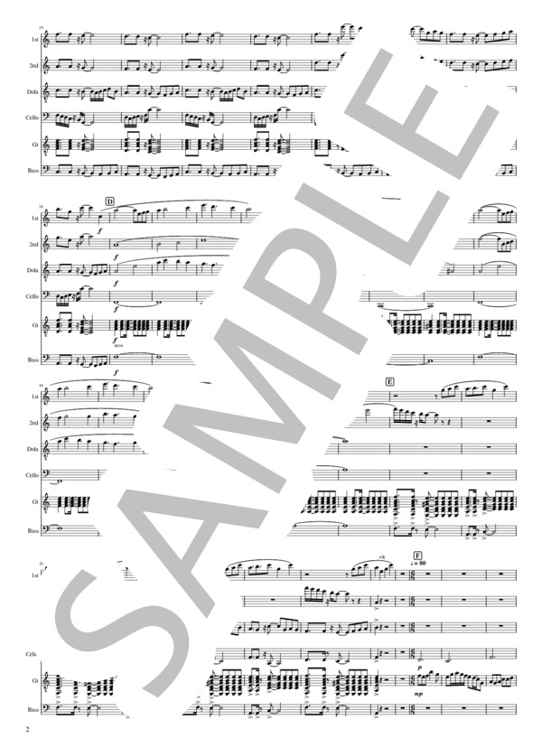 M.Oの為の海想曲 第一番「海風のプレリュード」 (吉田 大将) / マンドリン 中級 - サンプル譜面 2/5