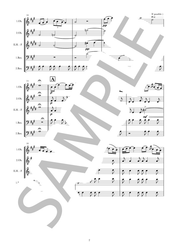 【ダブルリード五重奏】ダッタン人の踊り (アレクサンドル・ボロディン) / オーボエ 中〜上級 - サンプル譜面 2/5