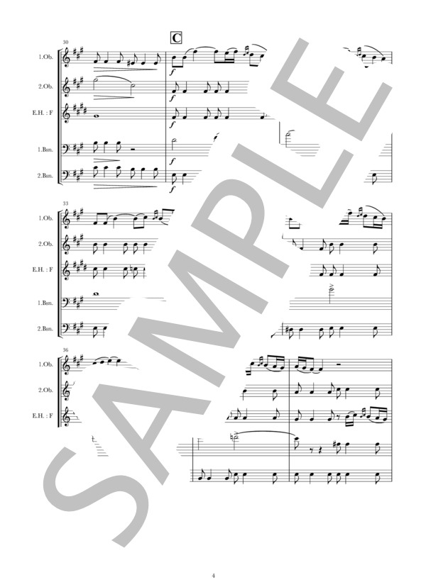 【ダブルリード五重奏】ダッタン人の踊り (アレクサンドル・ボロディン) / オーボエ 中〜上級 - サンプル譜面 4/5