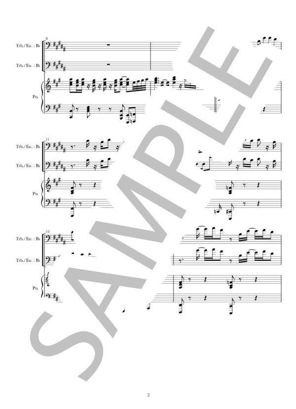 I LOVE ...(Tb(Eu)&Pf) (Official髭男dism) / トロンボーン 上級 - サンプル譜面 2/5