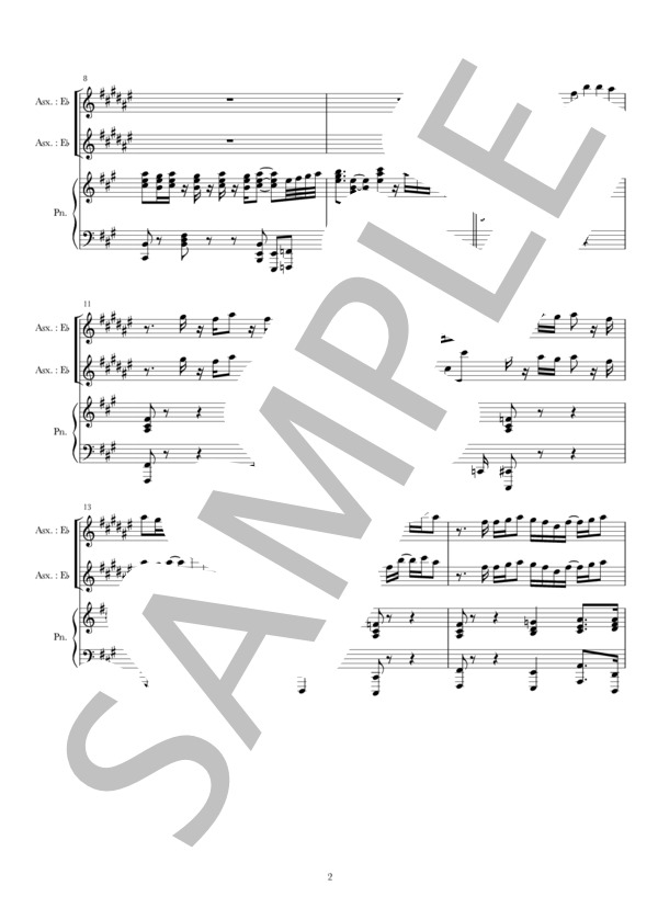 I LOVE ...(Asx&Pf) (Official髭男dism) / アルトサックス 中〜上級 - サンプル譜面 2/5